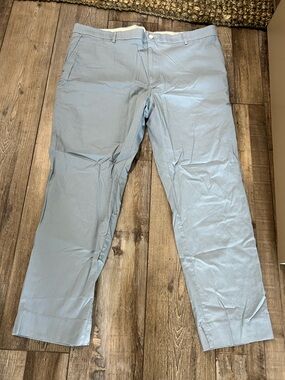 Michael Strahan Men's Light Blue Chino Pants - Classic Flat-Front Chinos stretch
